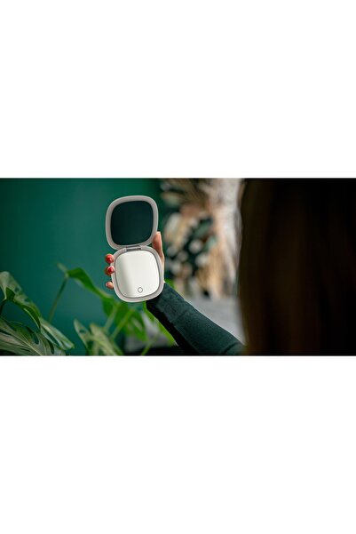 NO BRAND HS-PM01 oglindă cosmetică reîncărcabilă cu lumină LED x1 x5