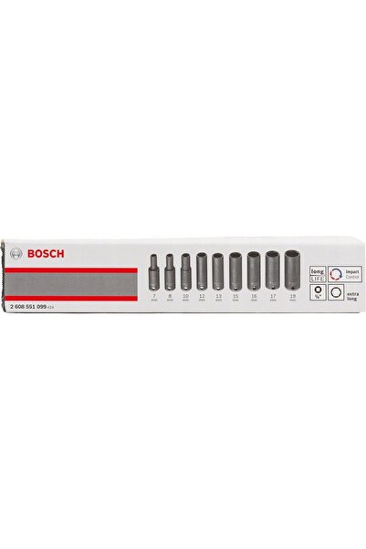 Bosch Set de 9 chei tubulare de impact 7-19mm 3/8 "