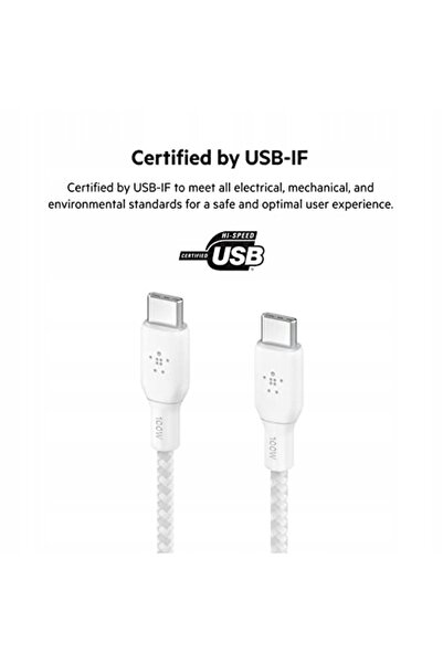 NO BRAND Belkin - Cablu Boost - USB-C la USB-C PD, 5A 240W, cu înfășurare din...
