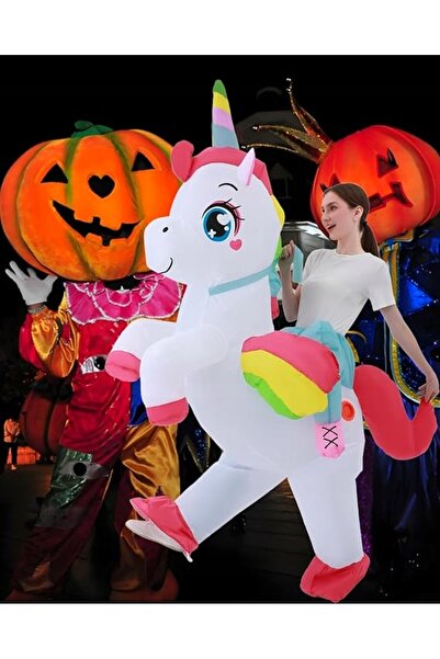 NO BRAND Costum gonflabil de unicorn pentru adulți - Halloween și petreceri!