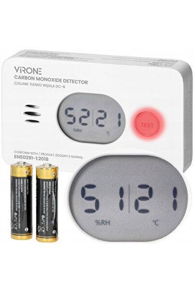 Virone Senzor de gaz monoxid de carbon CO, alarmă de fum, kit alimentat cu ba...