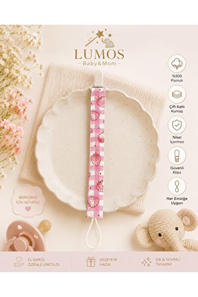 Lumos Trade Kız Bebek %100 Pamuk Premium Klipsli Emzik Askısı - Emzik Zinciri...
