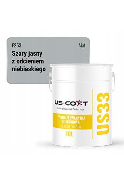 NO BRAND Vopsea siliconică pentru fațade 10L gri deschis cu albastru F253 UV