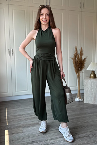 Dilay Gökoğlu Butik Σετ παντελονιού Modal με λεπτομέρεια στην πλάτη και δέσιμ...
