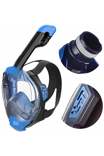 NO BRAND Mască integrală pentru scufundări și snorkeling L/XL, cu sistem DryT...