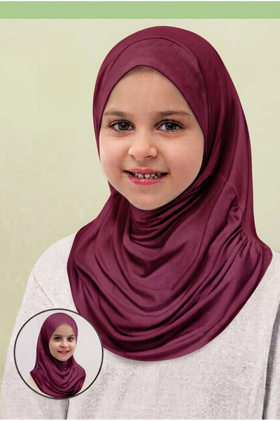 MyReal وشاح عملي جاهز للارتداء للفتيات - شال أطفال مرن ومقاوم للعرق للاستخدام...