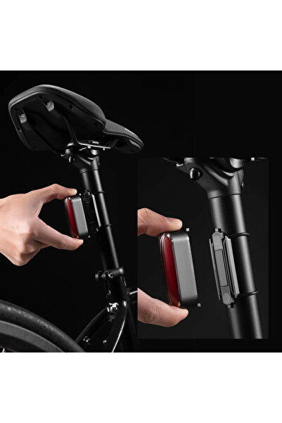 ROCKBROS Lumină LED spate pentru bicicletă, magnetică, IPX6, 400mAh, USB C, 3...