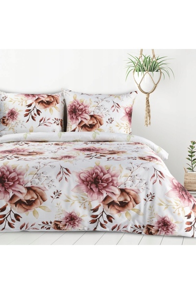 Eurofirany Set de lenjerie de pat LEA/11 140x200 flori față-verso față de per...