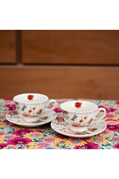 Duo Set 2 căni 250 ml Royal Rebecca cu flori, cutie cadou elegantă