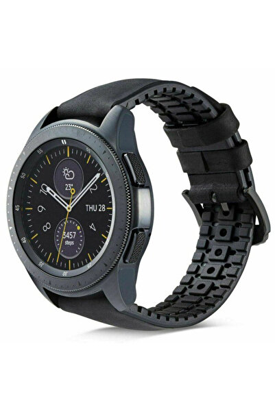 NO BRAND Curea de ceas SPACECASE 20MM din piele neagră pentru Apple Watch 2 3...