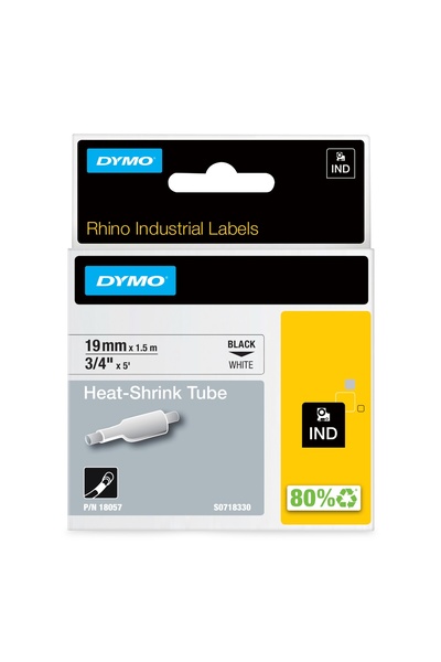 NO BRAND Tub termocontractabil DYMO RHINO 19mm alb