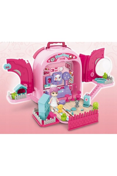 Norimpex Set 3-în-1: Salon de înfrumusețare pentru pisici, Pet Shop, Jucărie ...