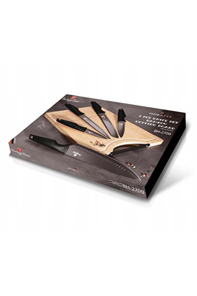Berlinger Haus SET DE 5 CUȚITE CU TĂVIȚĂ DE TĂIAT DIN COLECȚIA BLACK ROSE BH-...