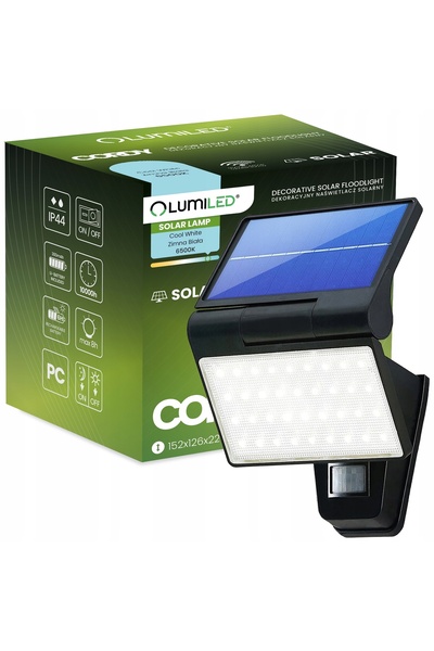 NO BRAND Proiector solar LED 6500K IP44 cu senzor de mișcare și crepuscul CORDY