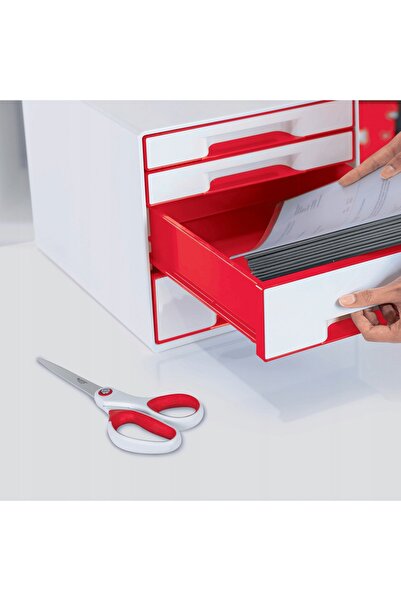 Leitz Foarfecă 20,5cm titan alb cu roșu