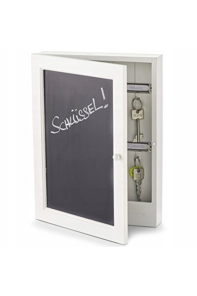 zeller Dulap pentru chei cu tablă pentru notițe, alb, 2 în 1, 22x5x30 cm