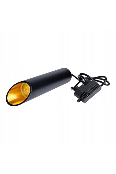 NO BRAND Spot pe șină Lamp Tuba GU10 monofazat negru auriu 30cm