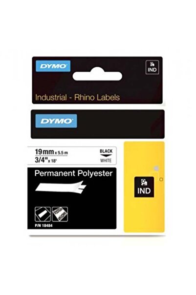 NO BRAND Bandă poliester DYMO RHINO 19mm negru pe alb