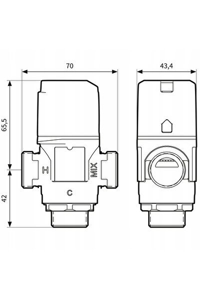 NO BRAND MOSIÉNICO Robinet termostatic de amestec ATM 343 3/4 "35-60 ° C AFRISO
