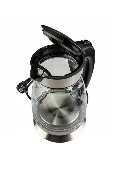 NO BRAND Fierbător electric cu LED, 1.7L, 2200W, fără fir, din sticlă, ilumin...