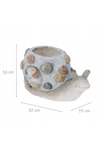 Progarden Jardinieră de grădină cu figurină melc, din ciment, 32 x 19 x 16 cm
