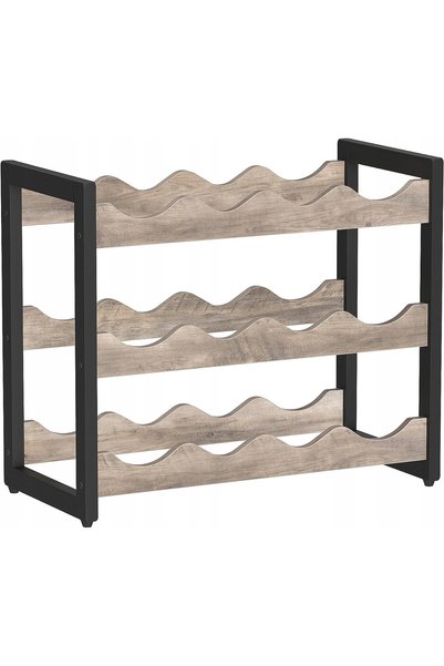 SONGMICS Raft de vin LOFT cu 3 niveluri pentru 12 sticle