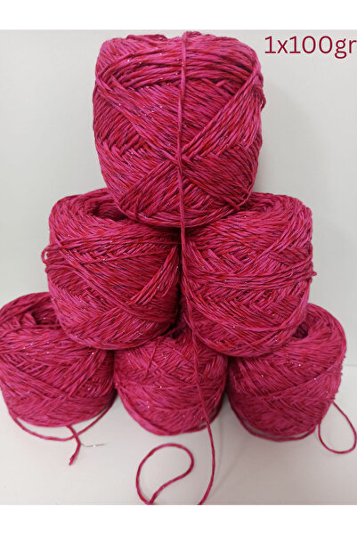 İPEK YÜN İPLİK DÜNYASI Bambu Koton Örgü İpi (Fuşya,Pembe,Kırmızı,Simli) 100gr