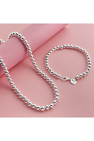 Choice1 6MM20CM and 45CM 925 Sterling Silver Jewelry Set 6MM Buddhist Beads N...