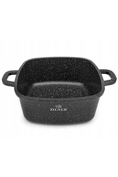 NO BRAND SOLIDNY GARNEK 28cm 6,5L oală pătrată ZILNER cu înveliș de piatră
