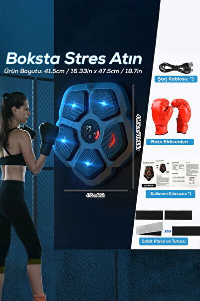 starry Akıllı Boks Eğitim Makinesi Rgb Müzikli Bluetooth Hoparlör Genç Yetişk...