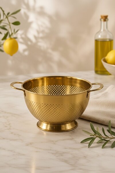 Suo Home Itali Series Medium Size Gold Color Stainless Steel Strainer (21cm X...