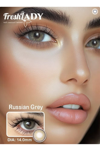 Fresh Lady 1-Day Russian Gray Pack Of 10, Daily Disposable Contact Lenses, Co...