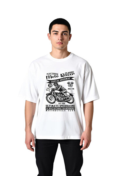 PayBuy Flat Track Moto Racing Classic Printed Men's Oversize T-Shirt
