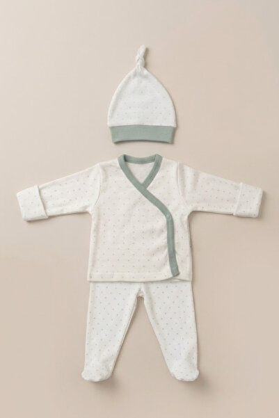 LOGO AKSESUAR Baby 100% Cotton Interlock 3-Piece Newborn Bodysuit Set Hospita...