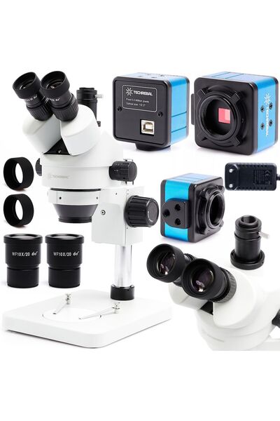 TECHREBAL Microscop stereo 7-45x 10HT (Alb) + Cameră USB T250 5MP