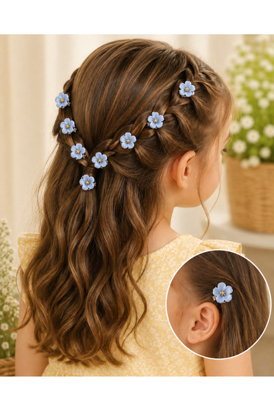 Generic Brand Tiny Daisy Hair Earrings Hair Clips 8 Pieces