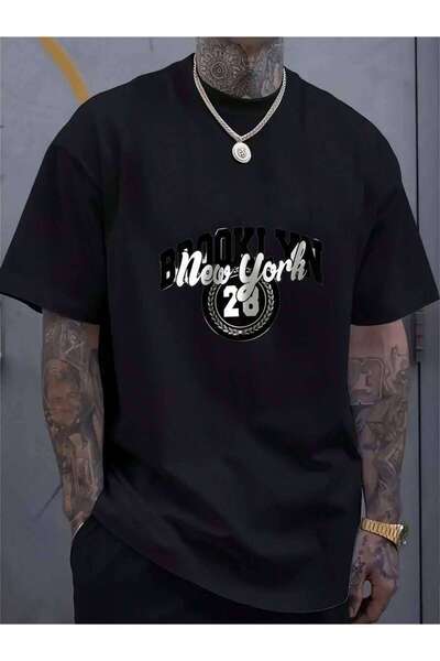 29CUN Men's Casual Round-Neck-Shirt, Printed With A Brooklyn, New York Design...