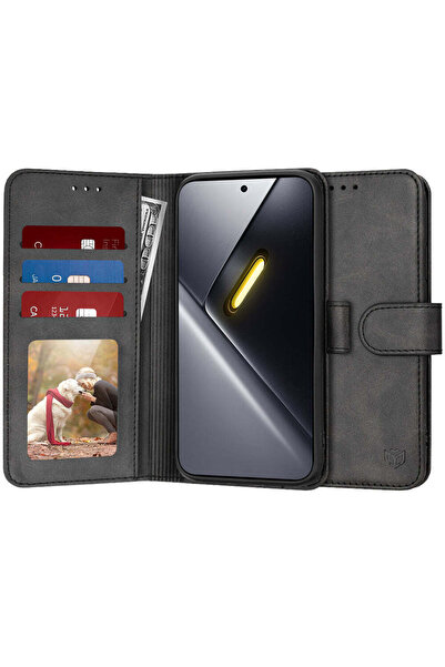 Techsuit Husă pentru Xiaomi POCO X8 Pro Max, tip agendă, negru - negru