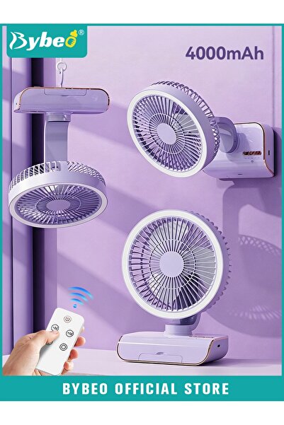 BYBEO USB Desk Fan, Auto-Oscillating Table Fan, Portable Cooling Fan with Nig...
