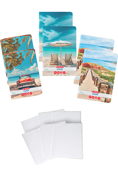 Herlitz Pachet 5 caiete + coperti A4, 60 file, dictando, Summer,