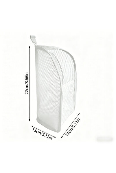 Choice3 White Portable Mesh Standing Toiletry Bag, Lightweight Foldable Clear...