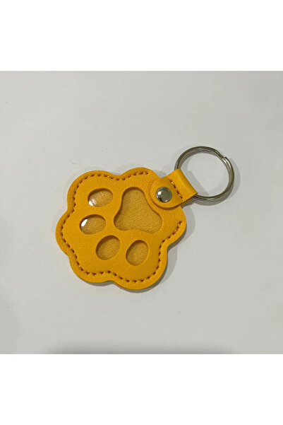 Choice4 Yellow Dog Hair Collector Leather Keychain Pet Fur Storage Pendant Ch...