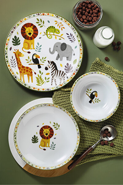 Kütahya Porselen Cheerful Safari 3 Piece Porcelain Food Set