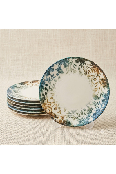 Tezyinat Wood Nilüfer 6-Piece Porcelain Cake Plate Set