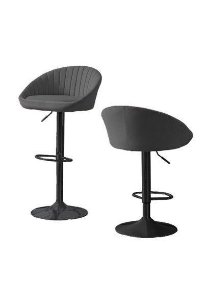 Just Sit Scaun de bar STILLO, gri, țesătură de catifea