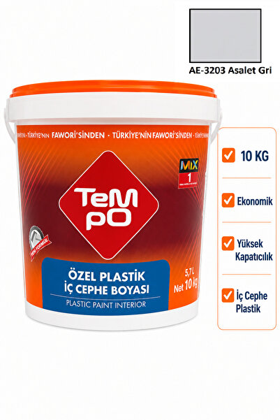Tempo Plastik Boya Nefes Alan 10 Kg - Asalet Gri