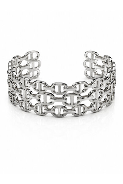 BELLA CİAO Silver-Tone Cuff Bracelet – Design 3