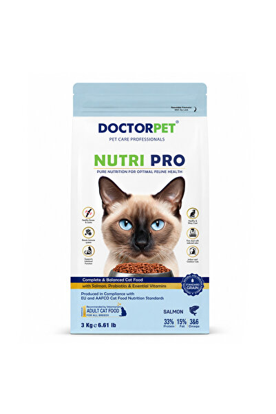 Doctor Pet Nutri Pro Adult Dry Cat Food with Salmon 3Kg - Probiotics & Essent...