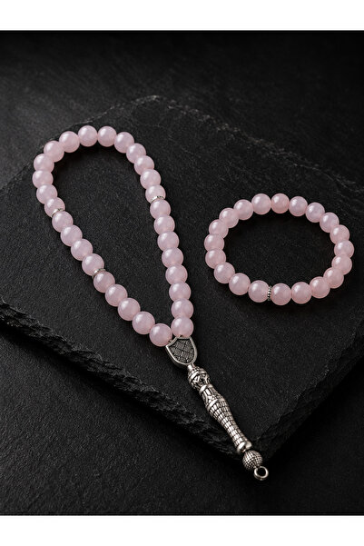 İyyaKee Kunzite Natural Stone Prayer Beads and Bracelet Set Medium Size Men's...