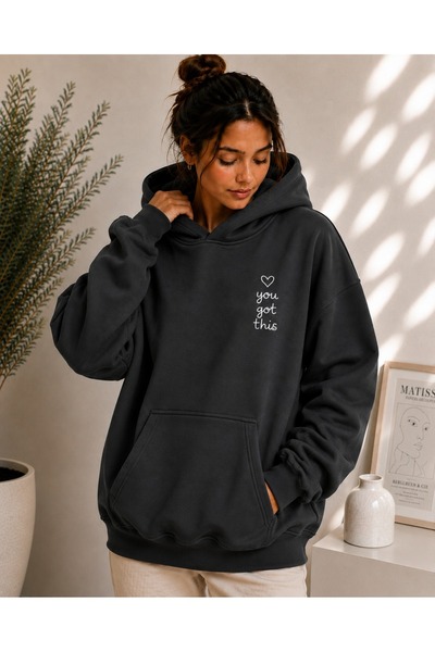 TREND EMMODA Women's Minimal Printed Oversize Sweatshirt